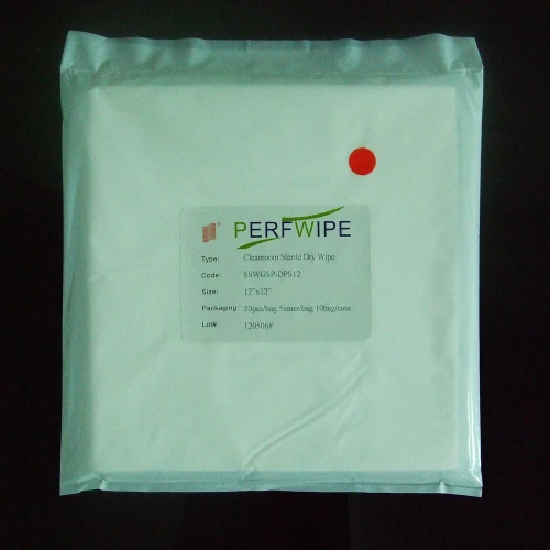 Lingettes stériles sèches en polycellulose non pelucheuses